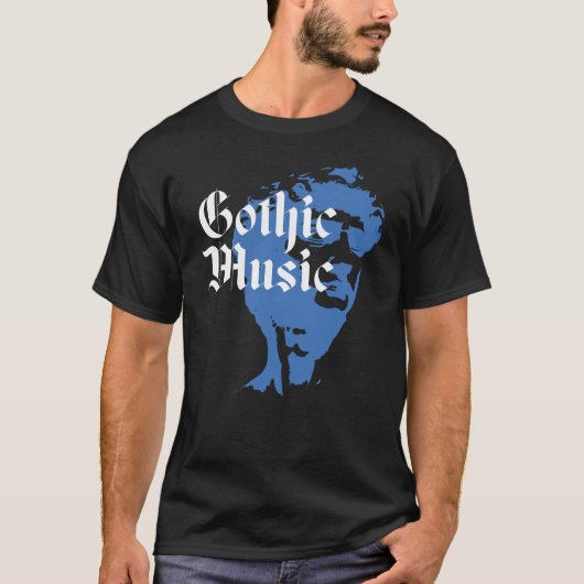 Abstraktes Gotisches Musikportrait T-Shirt (Vorderseite)