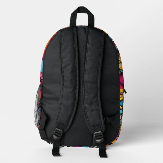 Abstraktes Graffiti-Muster Splash Art Personalisie Bedruckter Rucksack (Rückseite)