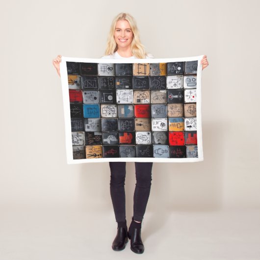 Abstraktes Graffiti-Raster-Kunstmuster-Fleece-Deck Fleecedecke (Beispiel)