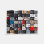 Abstraktes Graffiti-Raster-Kunstmuster-Fleece-Deck Fleecedecke (Vorderseite (Horizontal))