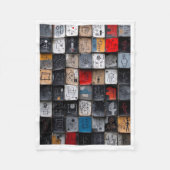 Abstraktes Graffiti-Raster-Kunstmuster-Fleece-Deck Fleecedecke (Vorderseite)