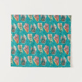 Abstraktes grafisches Kaktussucculent-Muster Wandteppich (Vorderseite (Horizontal))