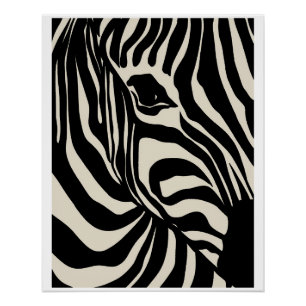 Abstraktes & grafisches Poster Fluid Zebra Streife