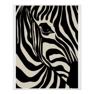 Abstraktes & grafisches Poster Fluid Zebra Streife