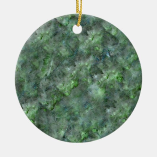 Abstraktes Granitmuster aus grünem Quarz Keramik Ornament (Vorne)