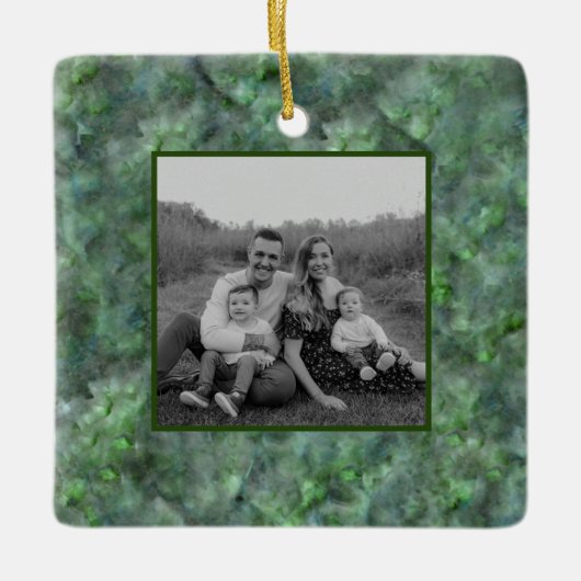 Abstraktes Granitmuster aus grünem Quarz Keramikornament (Vorderseite)