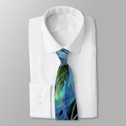 Abstraktes Gras über dunklem Wasser Krawatte (Gebunden)