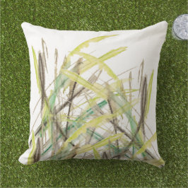 Abstraktes Gras Wasserfarbe Handgemalt Kissen