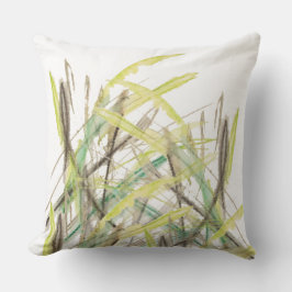 Abstraktes Gras Wasserfarbe Handgemalt Kissen