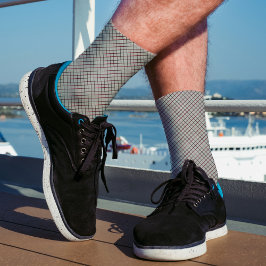 Abstraktes, grau-schwarzes Muster in gekreuzter Li Socken