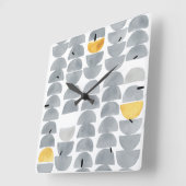 Abstraktes graues Aquarellmuster Quadratische Wanduhr (Winkel)