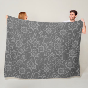 Abstraktes graues florales Star-Muster Fleecedecke