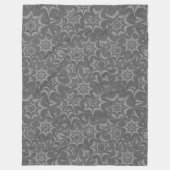 Abstraktes graues florales Star-Muster Fleecedecke (Vorderseite)