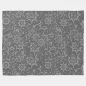 Abstraktes graues florales Star-Muster Fleecedecke (Vorderseite (Horizontal))