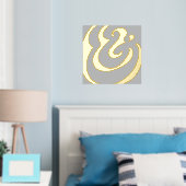 Abstraktes Graues Gold Foliendrucke (In Situ (Schlafzimmer))