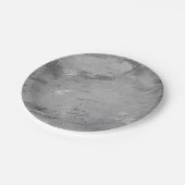 Abstraktes graues Graphit Silver Marble Party Vip Pappteller (Schrägansicht)