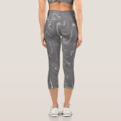 Abstraktes graues Marmormuster Capri Leggings (Rückseite)