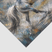 Abstraktes Graues Pferd Gemälde Seidenpapier (Ausschnitt)
