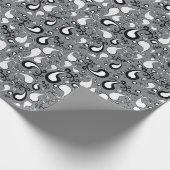 Abstraktes graues und weißes Tulip Paisley-Muster Geschenkpapier (Ecke)