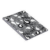 Abstraktes graues und weißes Tulip Paisley-Muster Notizblock (Rechte Seite)