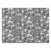 Abstraktes graues und weißes Tulip Paisley-Muster Tischdecke (Vorderseite (Horizontal))