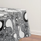 Abstraktes graues und weißes Tulip Paisley-Muster Tischdecke (Beispiel)