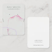 Abstraktes Graurosa Lila Ohrring-Netzklace-Display Visitenkarte (Vorne/Hinten)