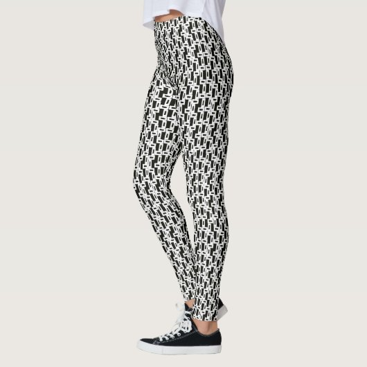Abstraktes Graustufenmuster Leggings (Links)