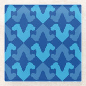 Abstraktes Great Dane Blue Head Pattern Glasuntersetzer (Vorderseite)