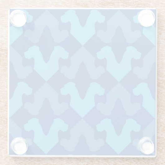 Abstraktes Great Dane Blue Head Pattern Glasuntersetzer (Rückseite)