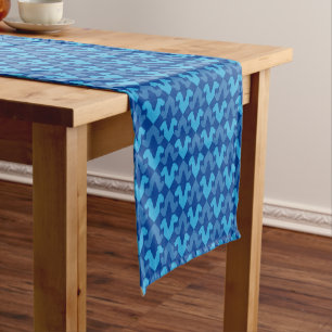 Abstraktes Great Dane Blue Head Pattern Kurzer Tischläufer