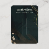 Abstraktes Green Black Gold 3 Hair Button Display Visitenkarte (Vorderseite)