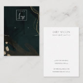 Abstraktes Green Black Gold-Earring-Nekklack-Logo Visitenkarte (Vorne/Hinten)