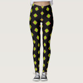 Abstraktes Green Diamond-Muster Leggings (Vorderseite)
