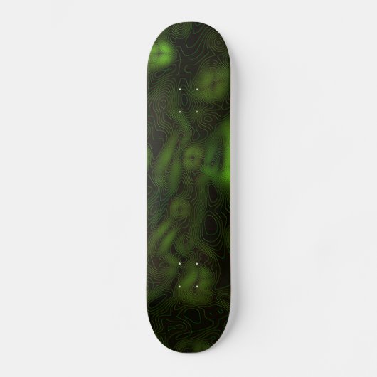 Abstraktes Green Glow Skateboard (Vorderseite)