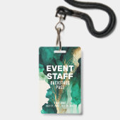 Abstraktes Green Gold Staff Backpass ID Abzeichen Ausweis (Vorderseite mit Lanyard)