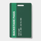 Abstraktes Green Gold Staff Backpass ID Abzeichen Ausweis (Rückseite)
