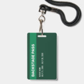 Abstraktes Green Gold Staff Backpass ID Abzeichen Ausweis (Rückseite mit Lanyard)