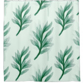 Abstraktes Green Leaf Muster Duschvorhang (Vorderseite)