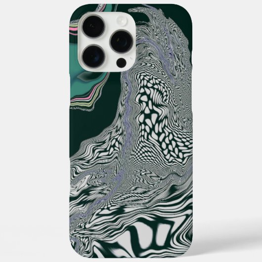 Abstraktes Green Marble Swirl Art iPhone Case (Rückseite)