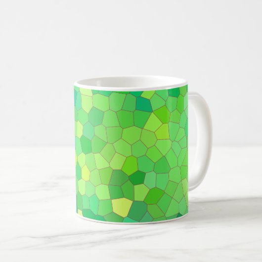 Abstraktes Green Reptile Skin Muster Kaffeetasse (VorderseiteRechts)