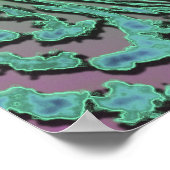 Abstraktes Green Swirl Cosmic Singularity Design Poster (Ecke)