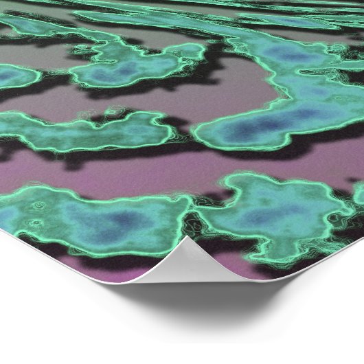 Abstraktes Green Swirl Cosmic Singularity Design Poster (Ecke)