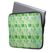 Abstraktes Green Tulip Boteh Blumenmuster Laptopschutzhülle (Vorderseite Links)