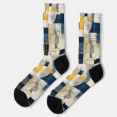Abstraktes Grid- und Circle Pattern Socken (Linkes Detail)