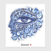 Abstraktes griechisches böses Auge mit griechische Aufkleber (Blatt)