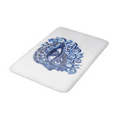 Abstraktes griechisches böses Auge mit griechische Badematte (Schrägansicht)