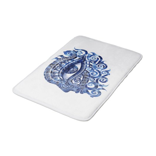 Abstraktes griechisches böses Auge mit griechische Badematte (Schrägansicht)