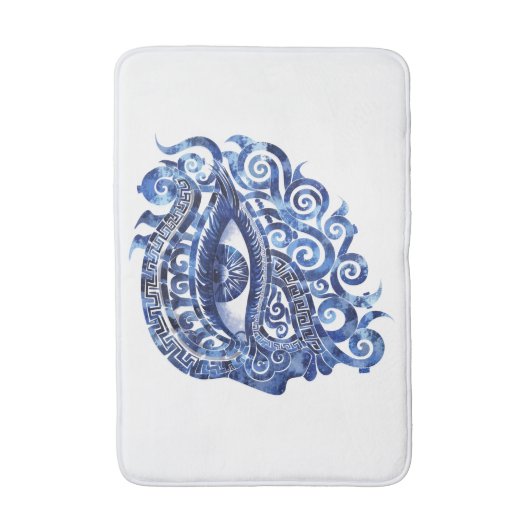 Abstraktes griechisches böses Auge mit griechische Badematte (Vorderseite Vertikal)