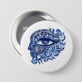 Abstraktes griechisches böses Auge mit griechische Button (Vorne & Hinten)